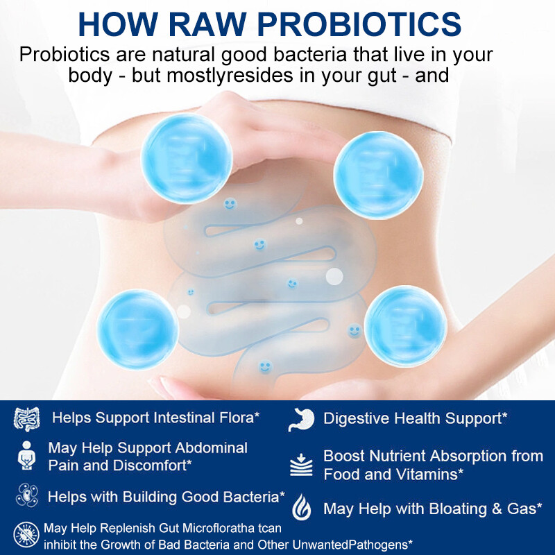 Prebiotic&Probiotics Gas,Digestive Enzymes Constipation&Bloating Relief MX