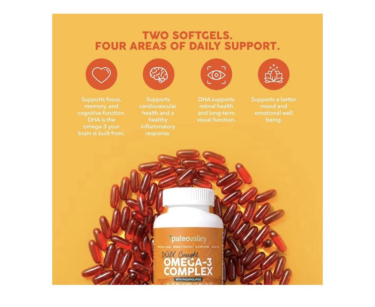 Paleovalley Omega-3 Complex With Phosphorus Wild Caught Fish Oil 56 Softgels