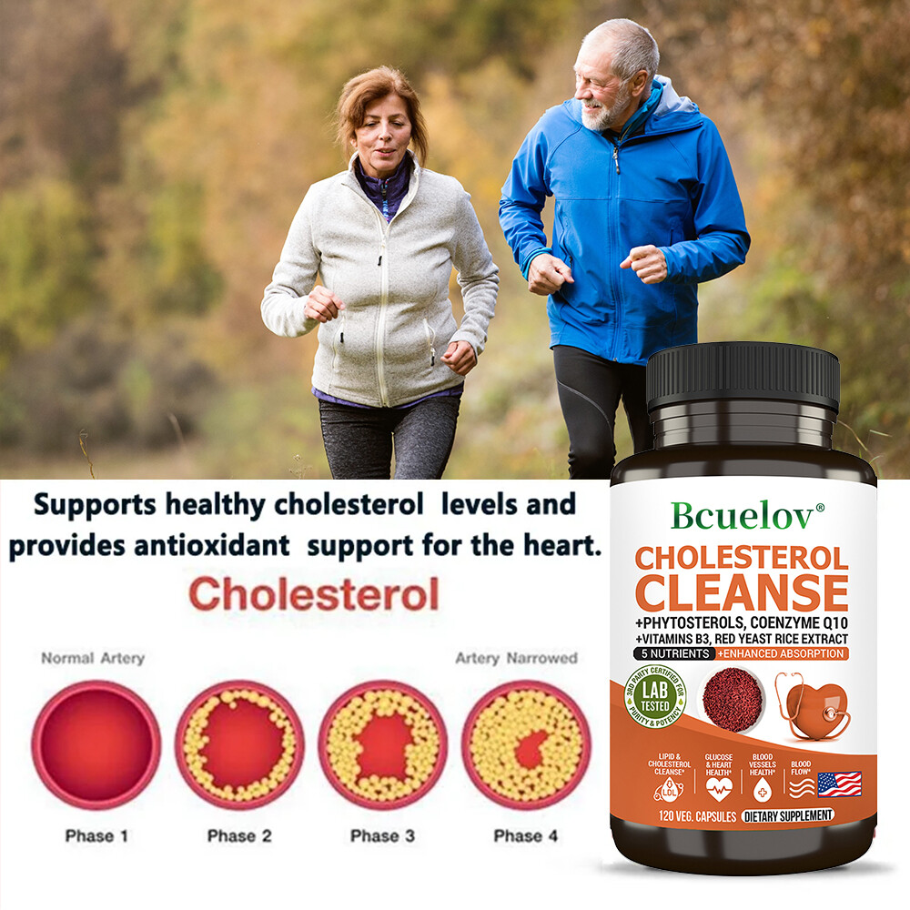 COENZYME Q10 +VITAMINS B3,RED YEAST RICE EXTRACT Capsules CHOLESTEROL CLEANSE