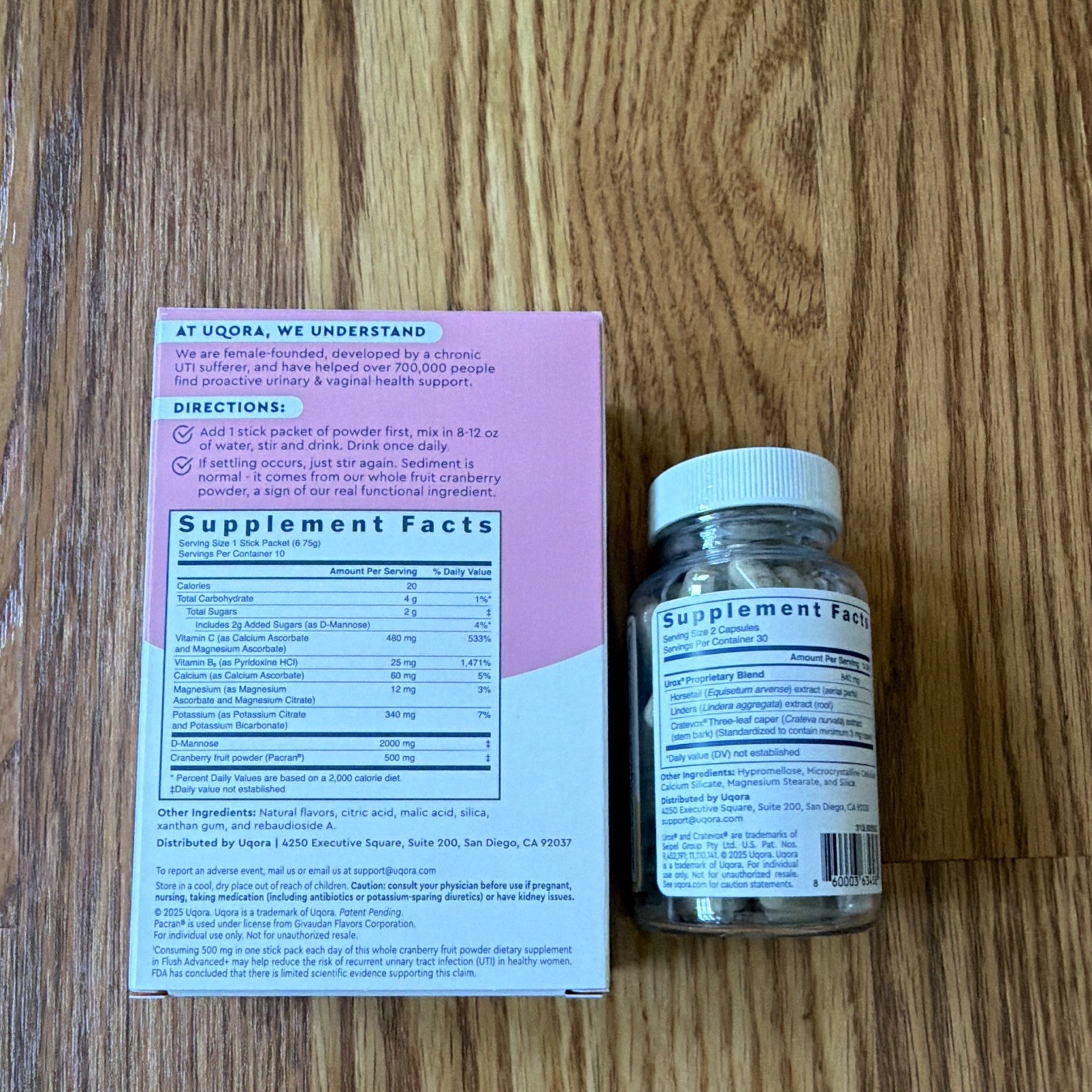 uqora Flush Advanced+ Triple Berry Drink Mix 10 + In Control 60 EXP 10/27