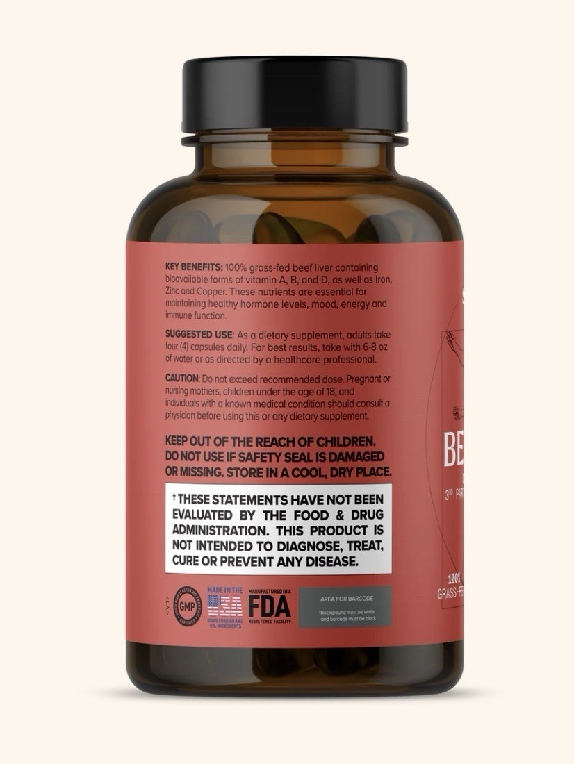 SacredHuman Grass Fed Beef Liver Capsules 120 Ct x3 NEW Sealed Energy Immune USA