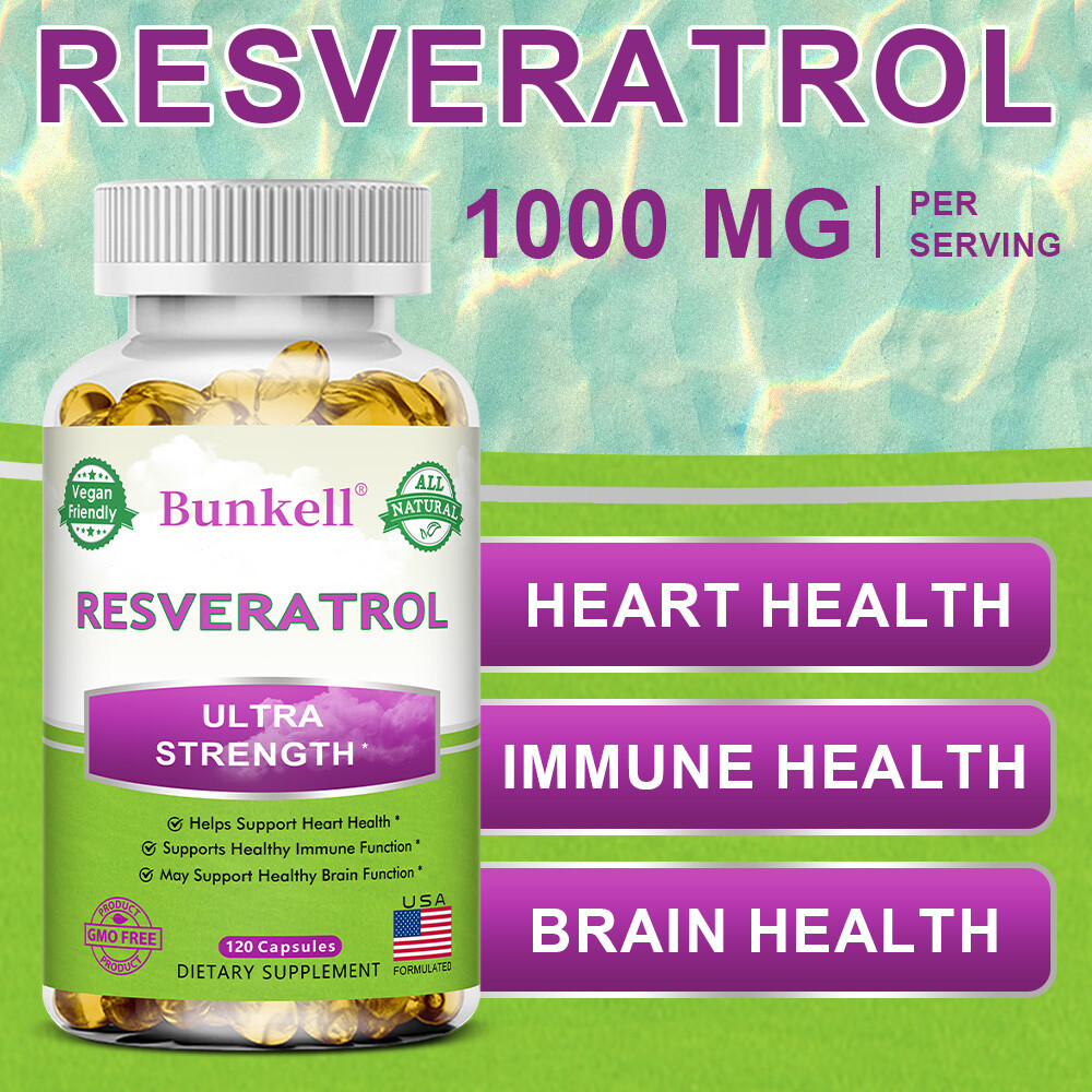 Resveratrol Capsules,Supports Heart,Brain And Immune Health,Antioxidant