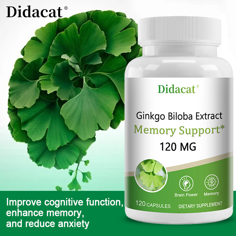 Ginkgo Biloba Extract 120mg Vegan Capsules – Brain Booster Gluten Free & Non-GMO