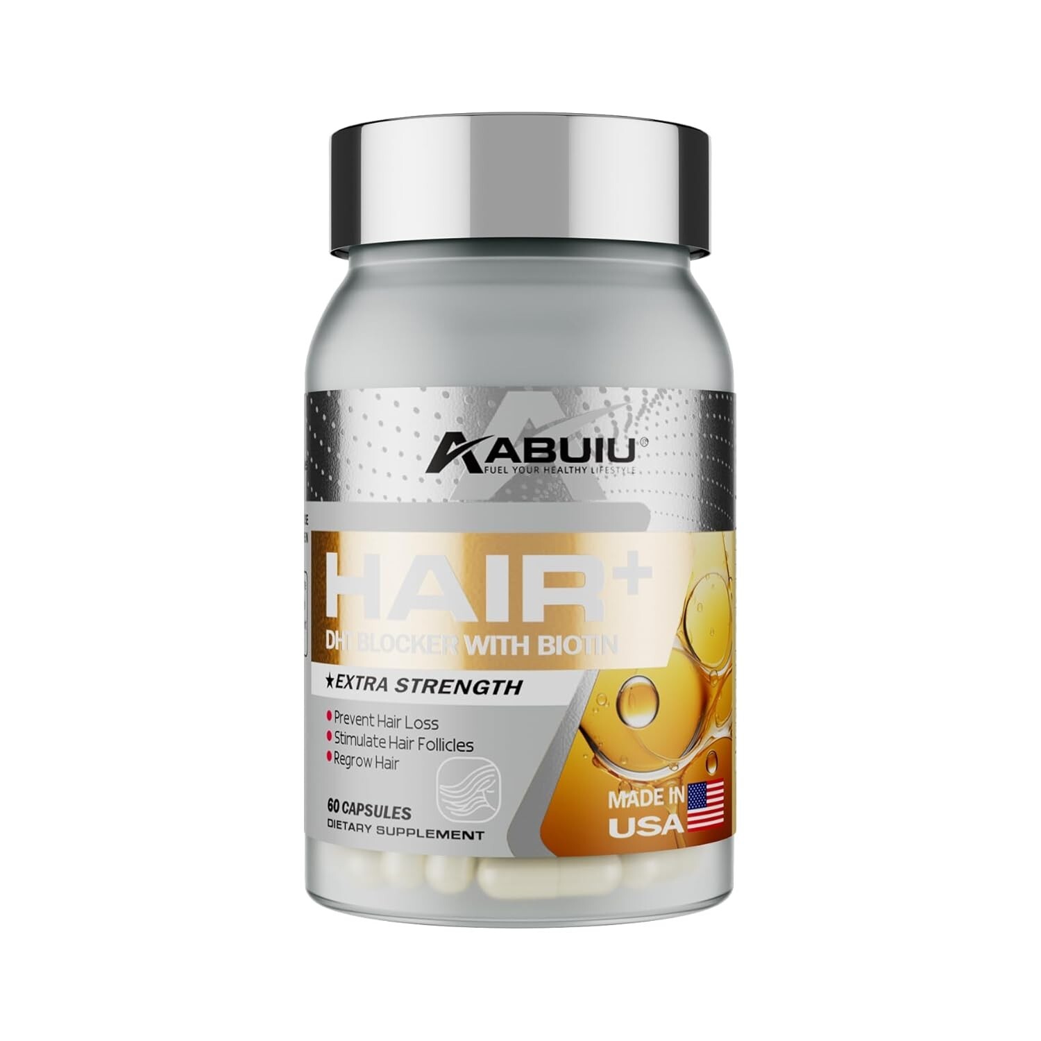 (2-PK) Biotin Vitamins DHT Blocker Supplement Supports Healthy Hair (60 Caps)
