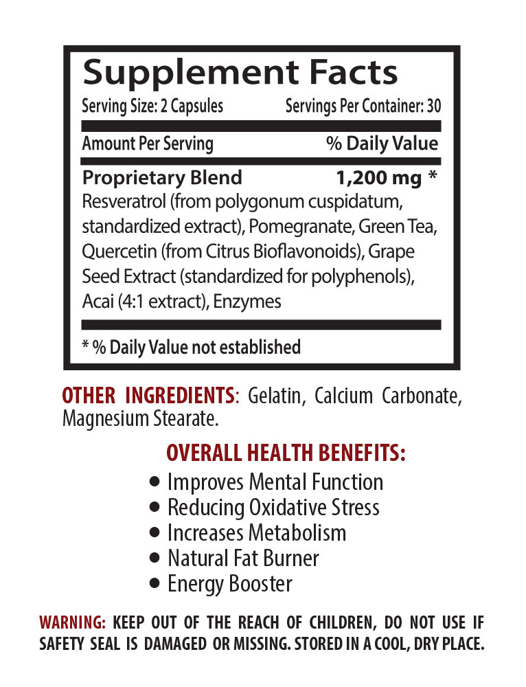 Anti-aging face – ANTIPARASITE-RESVERATROL 1200 COMBO 2B – papaya enzyme chewabl
