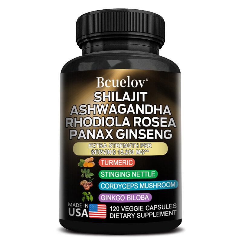Shilajit, Rhodiola Rosea, Ashwagandha with Ginseng, Dietary Supplement