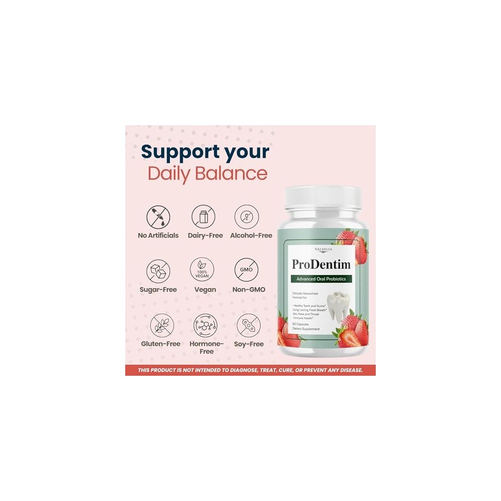 Valdivia ProDentim Oral Health 60 Capsules Dietary Supplement Made in USA