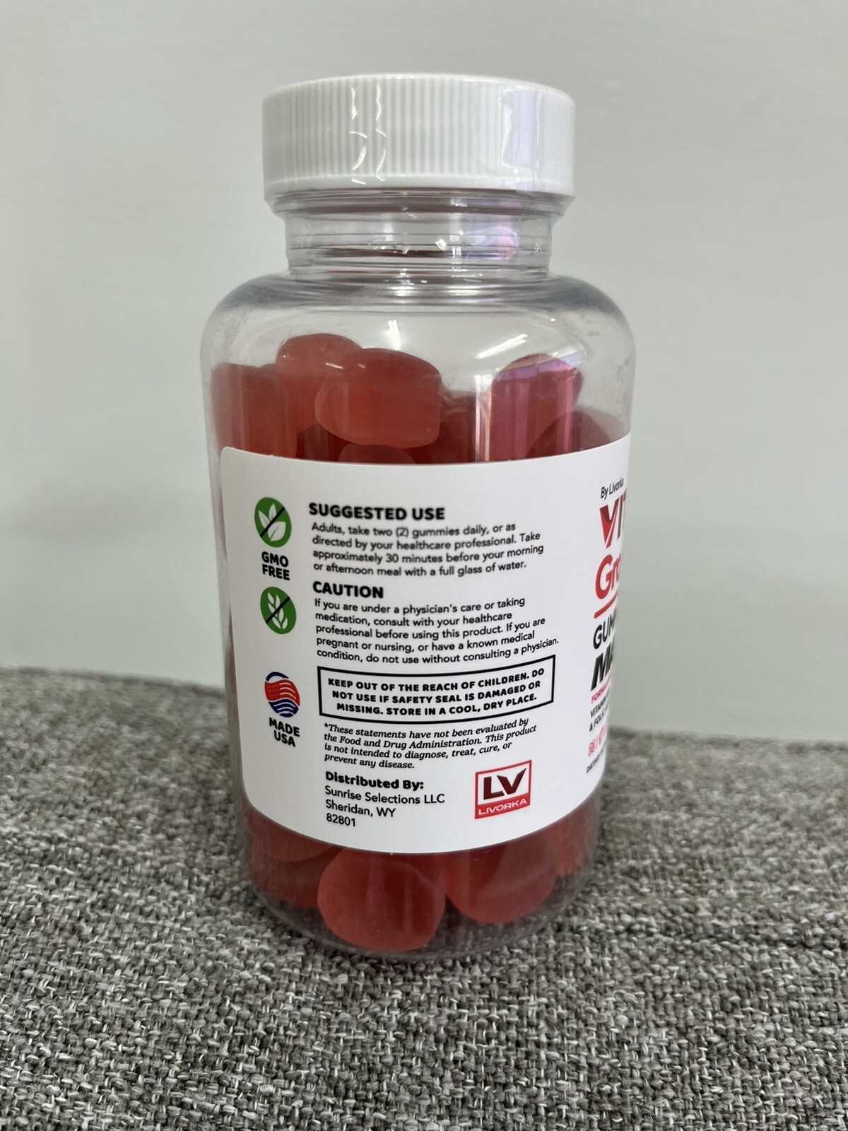 Vital Grow XL Max Gummies Vitamin B12 Folic Acid Supplement (1 Month Supply) New