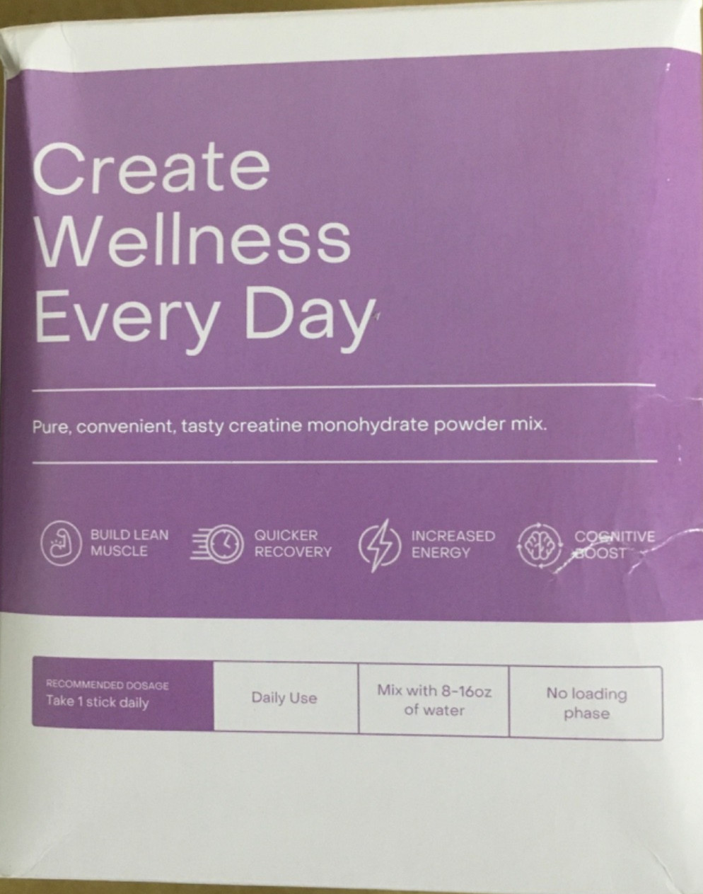 Create Creatine Monohydrate 30 On-The-Go Stick Packs Mixed Berry Exp 8/27