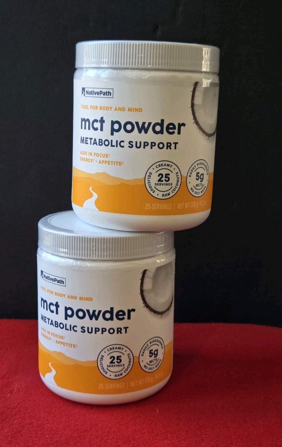 NativePath MCT Powder Metabolic Support 25 Servings 6.3 oz Lot of 2 Exp 08/2026