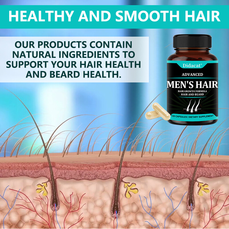 Advanced Hair Growth Formula – DHT Blocker Hair Beard Growth Vitamins for Men