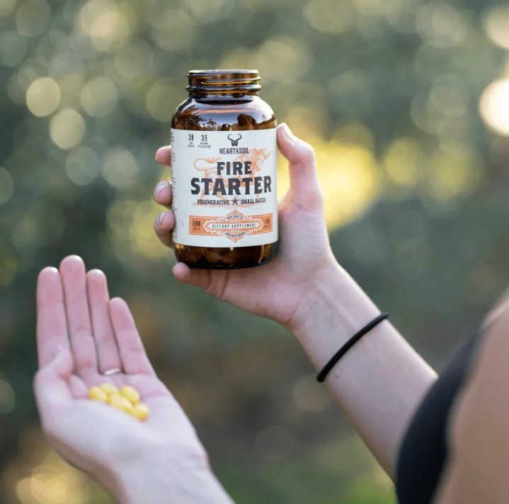 Heart & Soil Fire Starter High Stearic Acid 500mg 180 Capsules