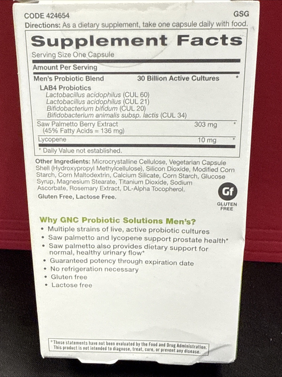 GNC Probiotic Solutions Men’s | Clinically Studied Multi-Strain, 30 Capsules