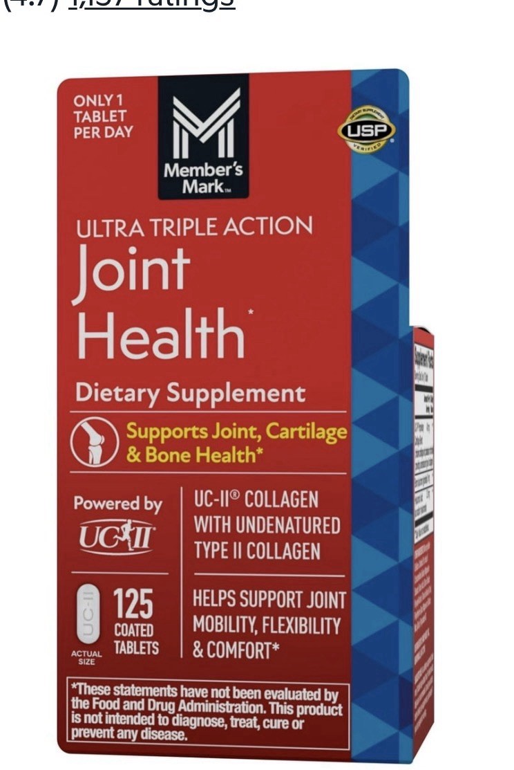 Member’s Mark Ultra Triple Action Joint Health Tablets 125 Count..