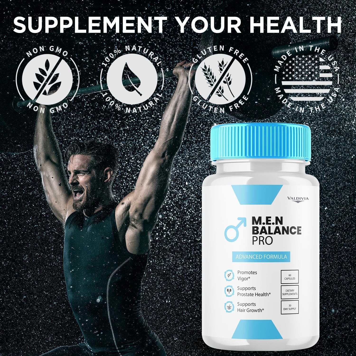 Valdivia Men Balance Pro 60 Capsules Men’s Health Supplement Made in USA Male