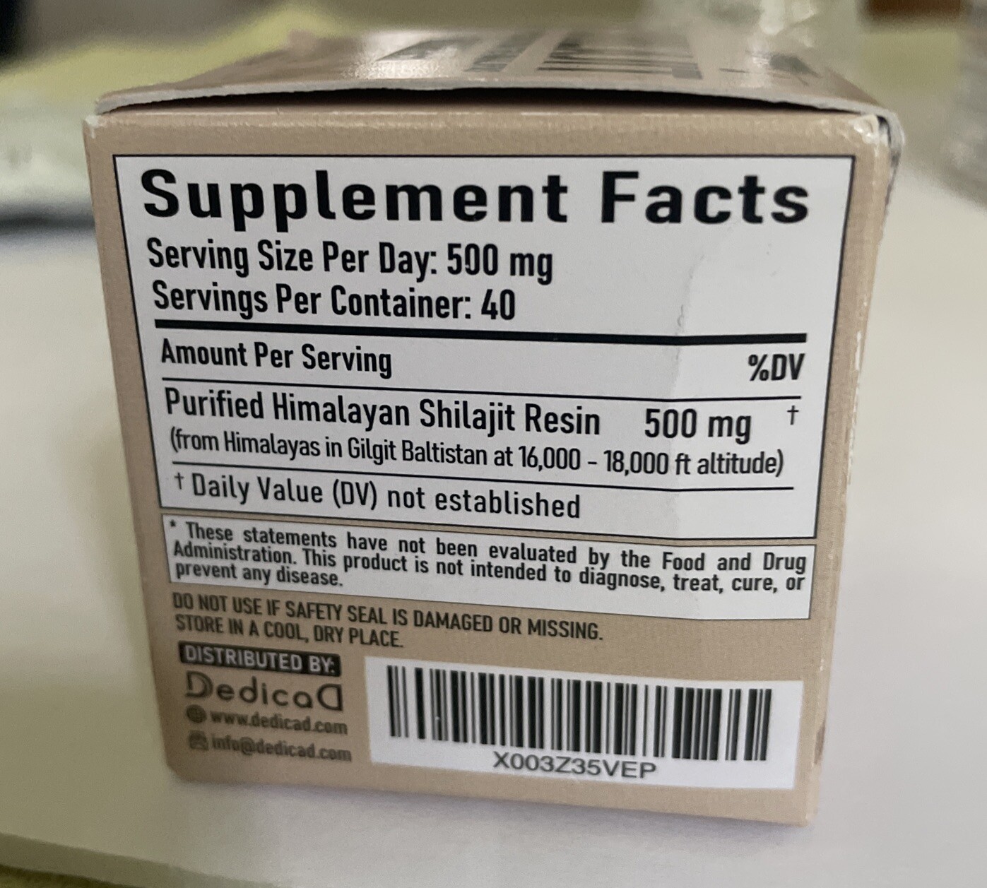 Dedicad Shilajit 20 G Resin from The Himalayas 0.71 OzJar EXP 09/2026