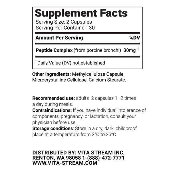 Lungard – Lungs Peptide Bioregulator 30 Capsules – Free Shipping