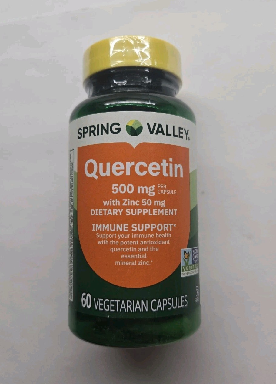 Quercetin 500 Mg Spring Valley Vegetarian Capsules 60 Count Exp 10-2028