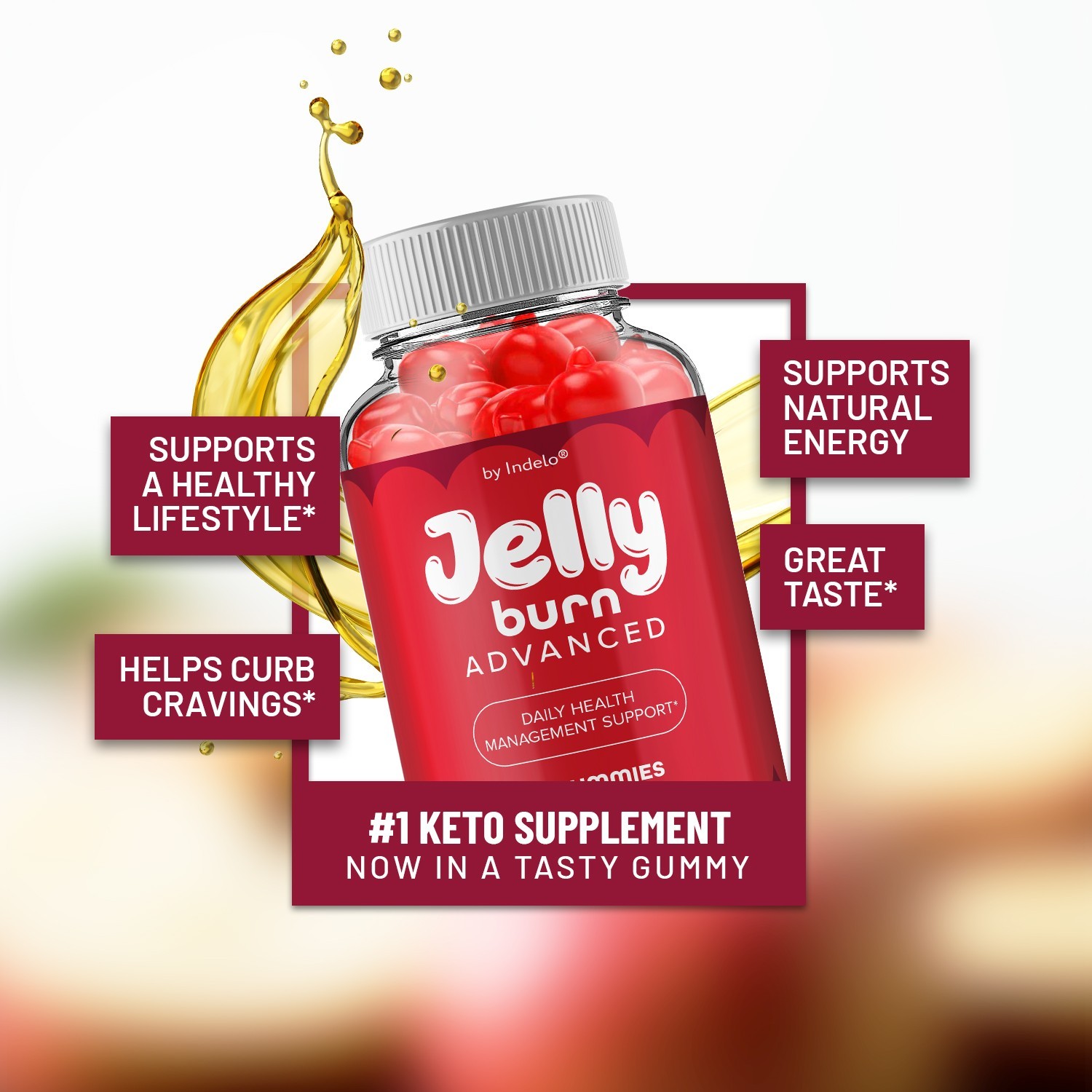 (5 Pack) Jelly Burn ACV Gummies Supplement – JellyBurn Natural Blend Gummy B12