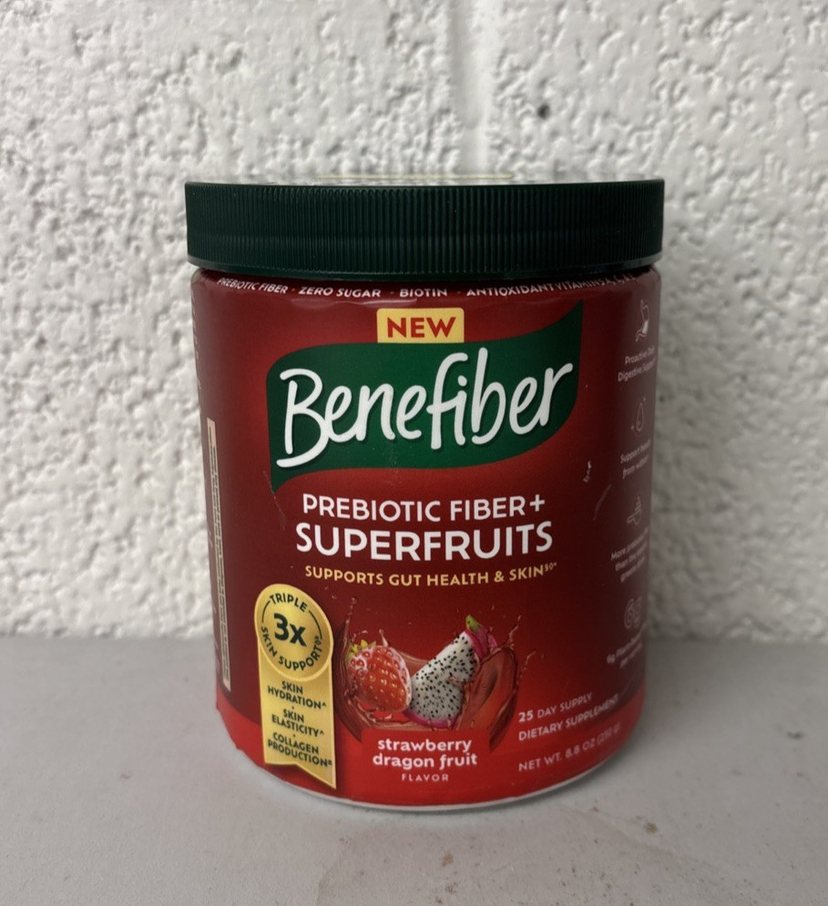 Benefiber Prebiotic Fiber + Superfruits Powder – 8.8oz EXP: 02/2027