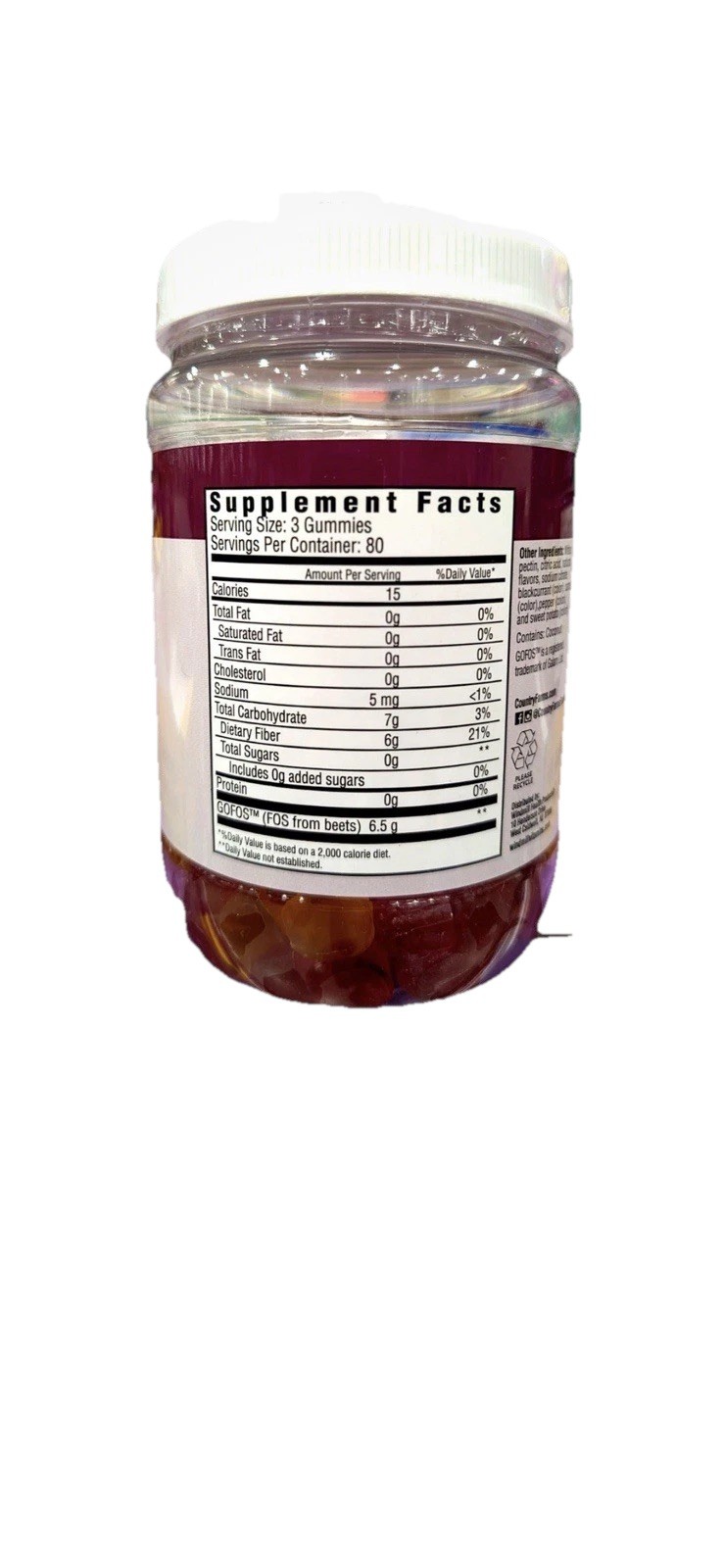 Country Farms Fiber Gummies Prebiotic Fiber Mixed Fruit Digest Support 240