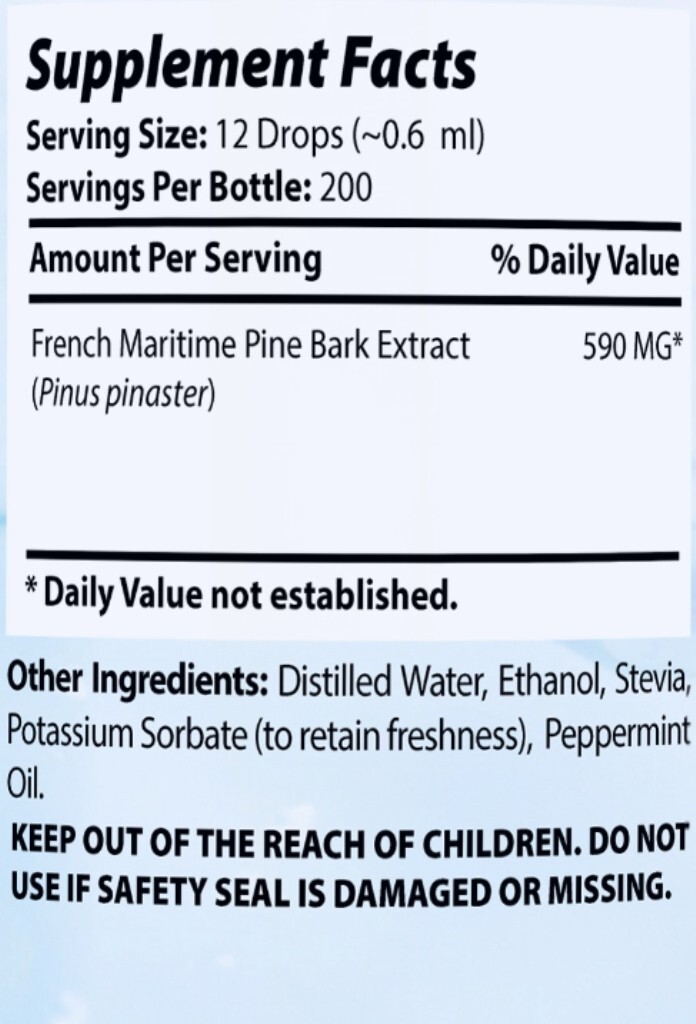 Absonutrix French Maritime Pine Bark Extract 4 Oz 590mg Antioxidant Made in USA