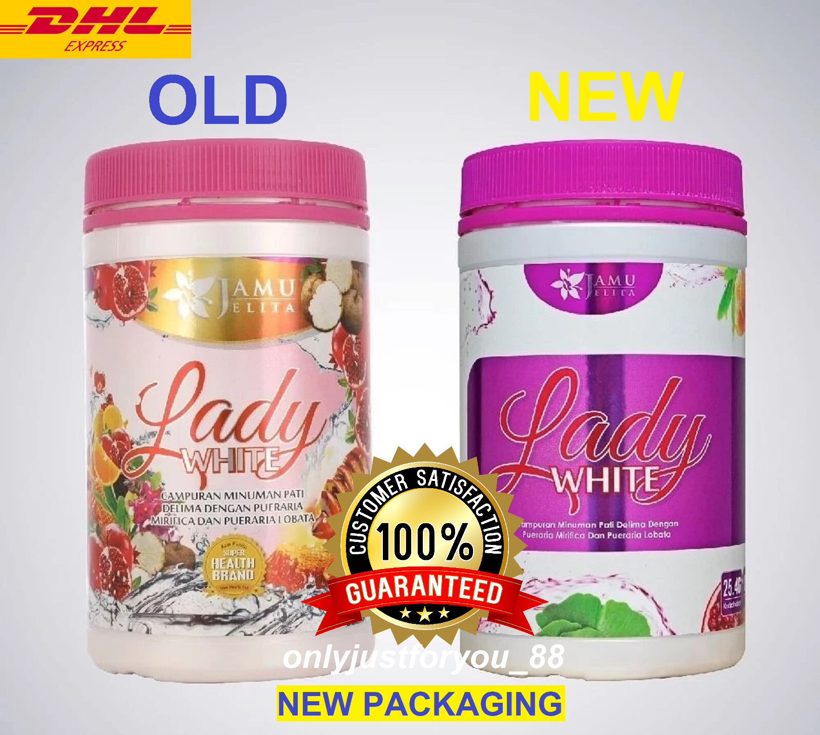 Lady White Jamu Jelita Drink Powder Elegance Booster for Women 400g NEW X 3 JAR