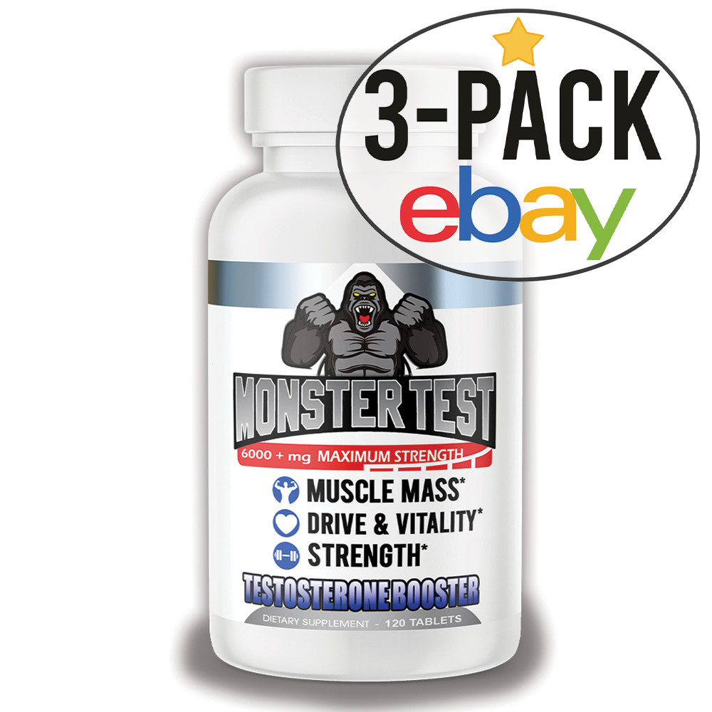 Angry Supplements MONSTER TEST Testosteron Booster Men’s Drive Pills, 120ct 3Pk