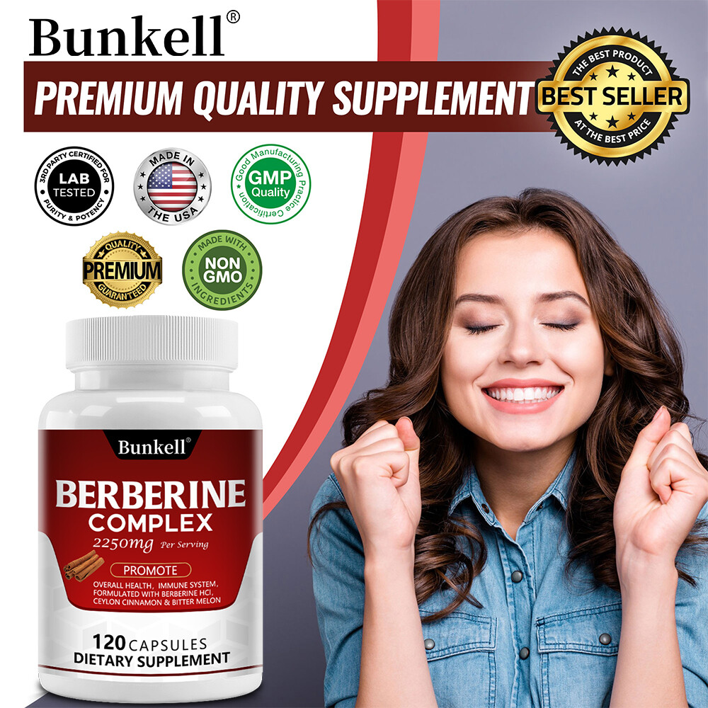 Premium Berberine HCL 2250mg High Potency Immune Health, Blood Sugar Support