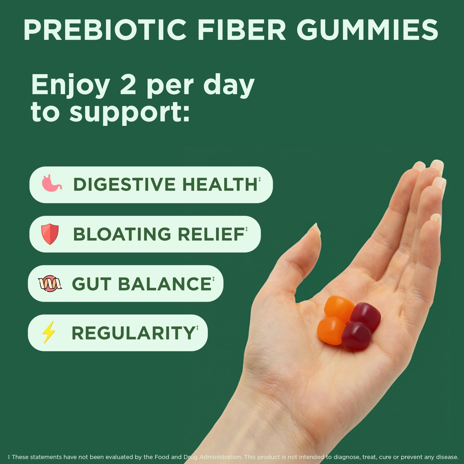 Yuve Prebiotic Fiber Gummies – Delicious – 3G Soluble Fiber Supplement –