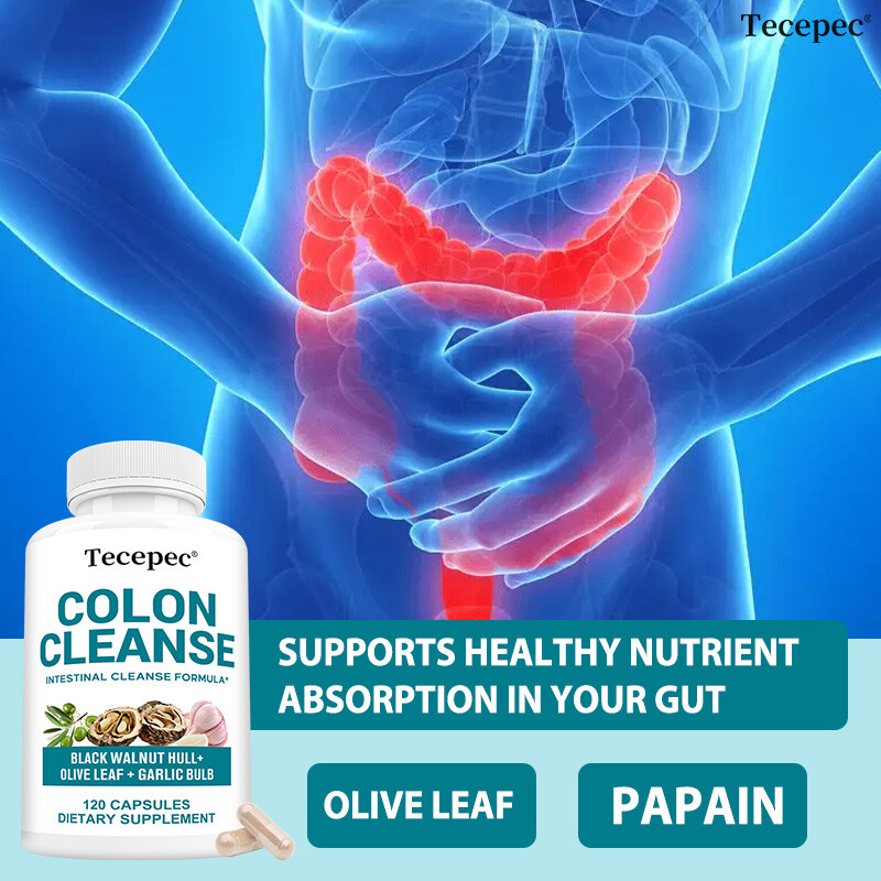 Colon Cleanse – Gut and Colon Support – Black Walnut Hull, Olive Leaf & Garlic