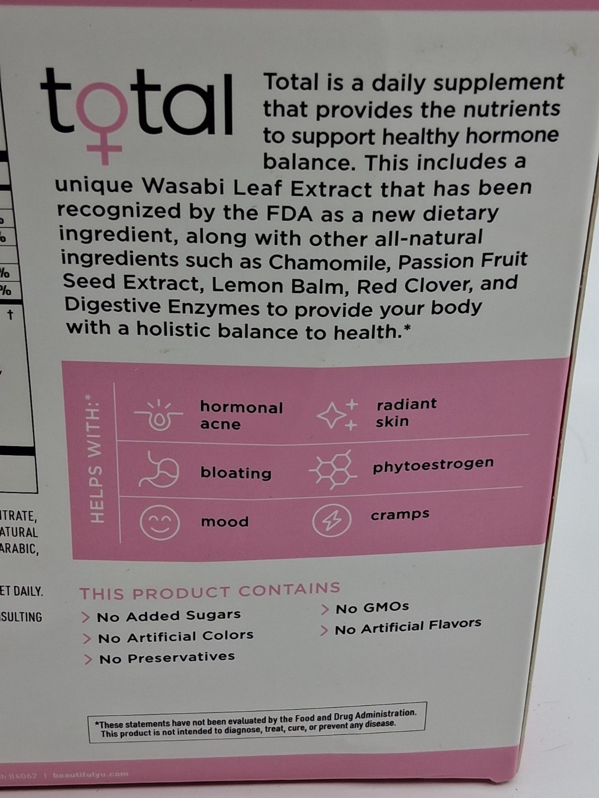 Yu Total Hormone Balance Aronia Berry 30 packs open box EXP 11/2026