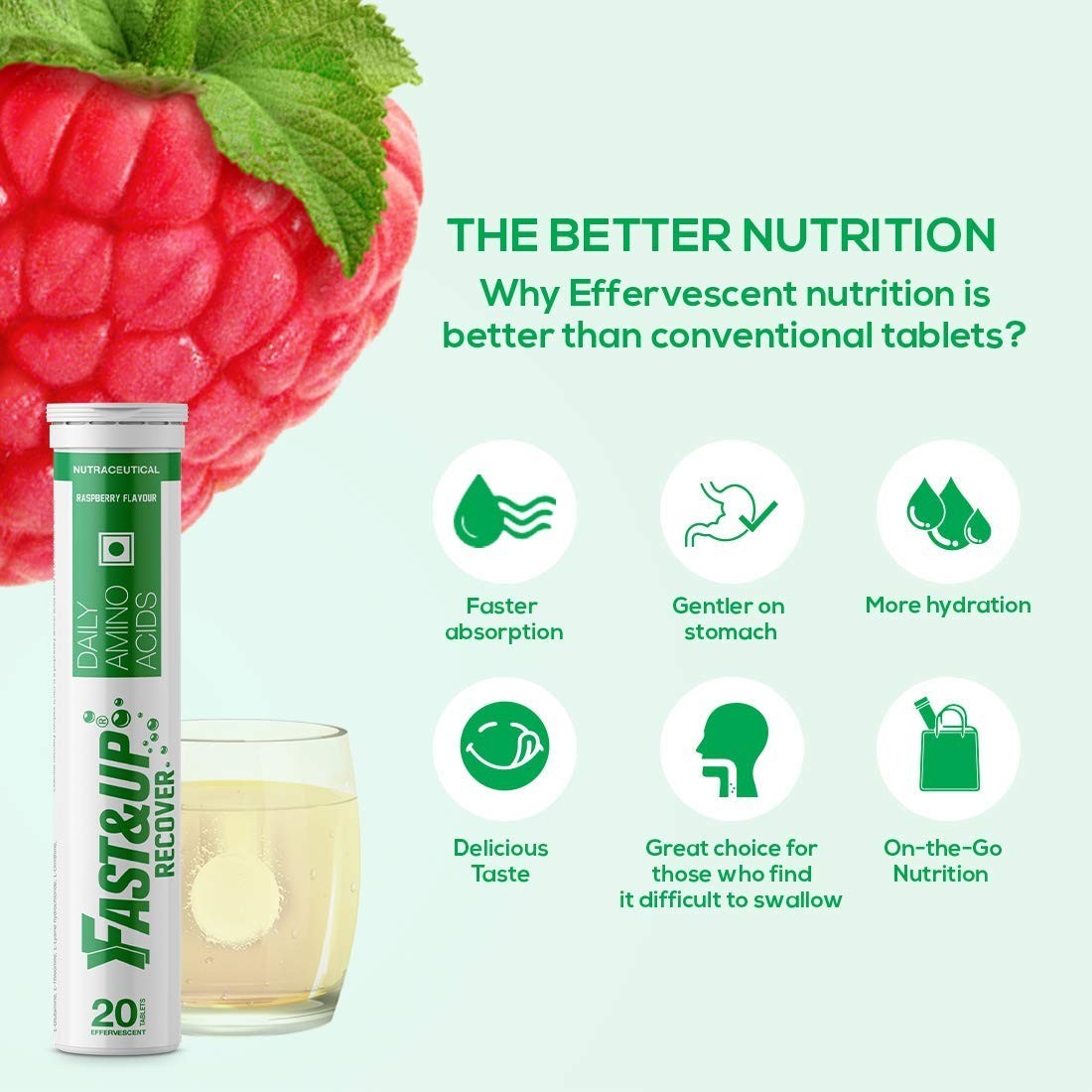 Fast&Up Recover Essential Amino Acids (20 Effervescent Tablets) Post Workout