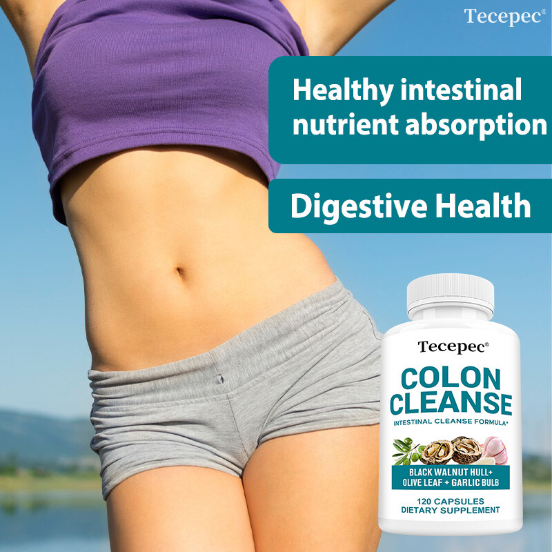 Colon Cleanse – Gut and Colon Support – Black Walnut Hull, Olive Leaf & Garlic