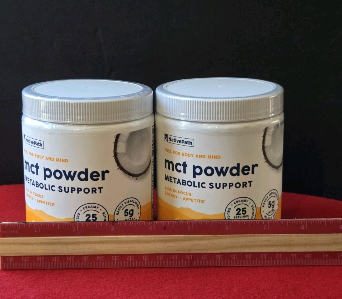 NativePath MCT Powder Metabolic Support 25 Servings 6.3 oz Lot of 2 Exp 08/2026
