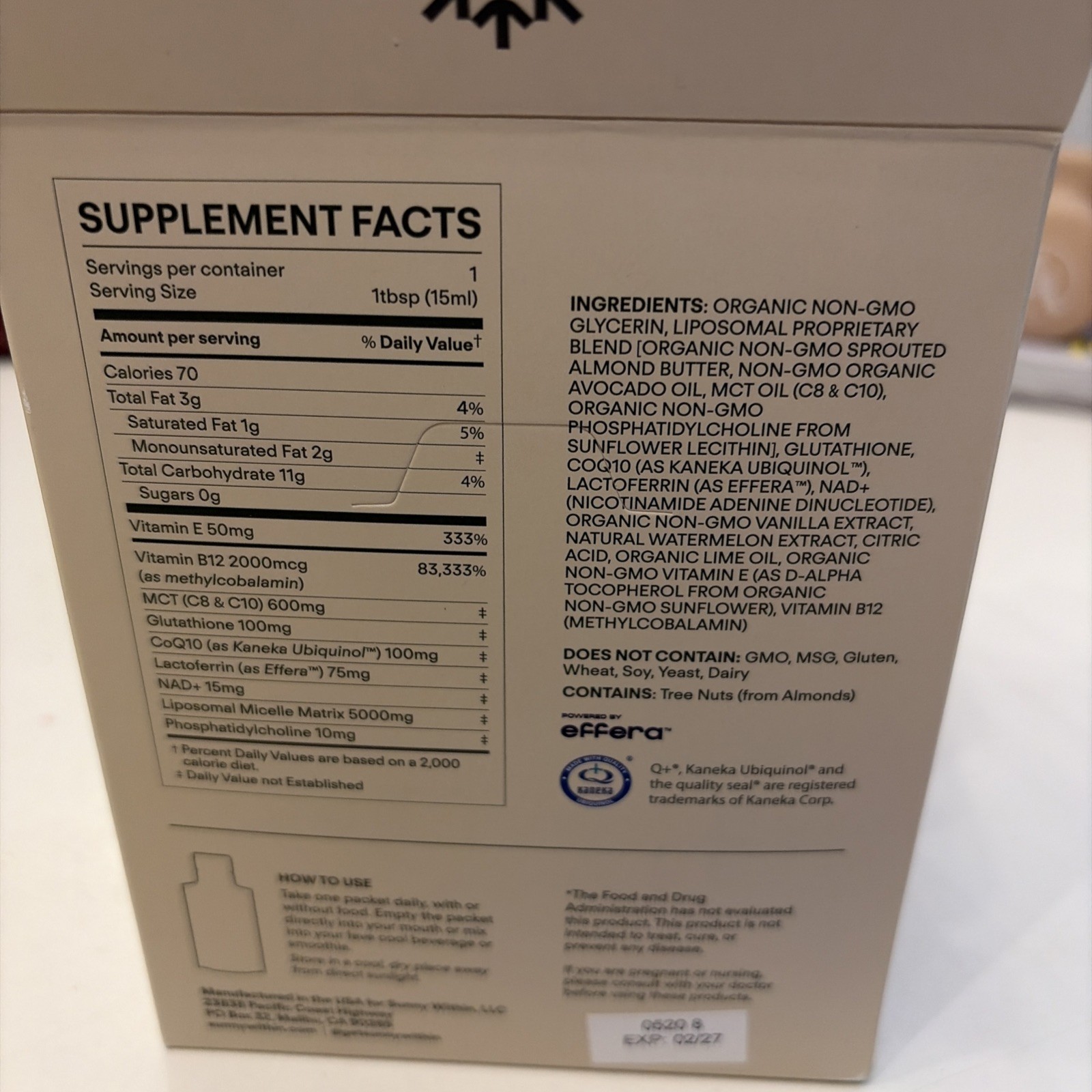 Longevity – Liposomal NAD+ Glutathione Supplement W/Liquid NAD+, Coq10, B12, MCT