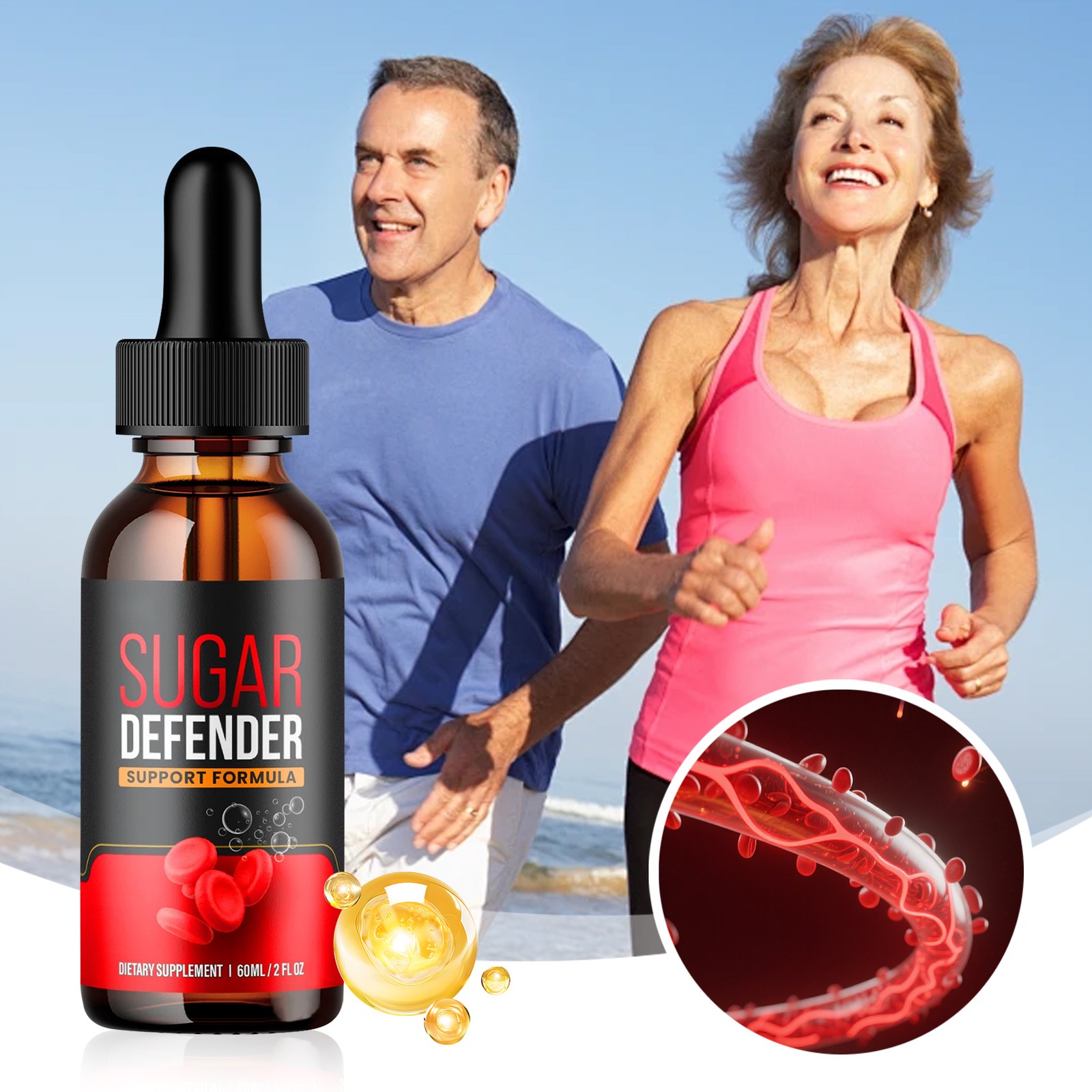 `Sugar Defender, Sugar Defender Healthy Blood Sugar Support Supplement 60ml