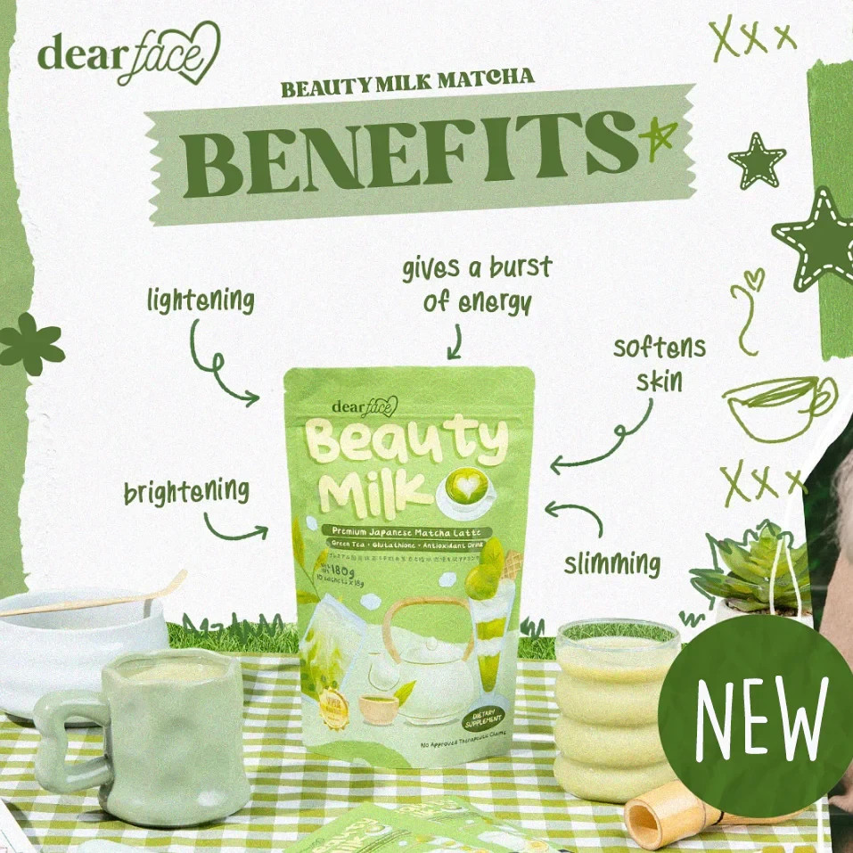 Dear Face Beauty Milk Matcha Latte 10 Sachets