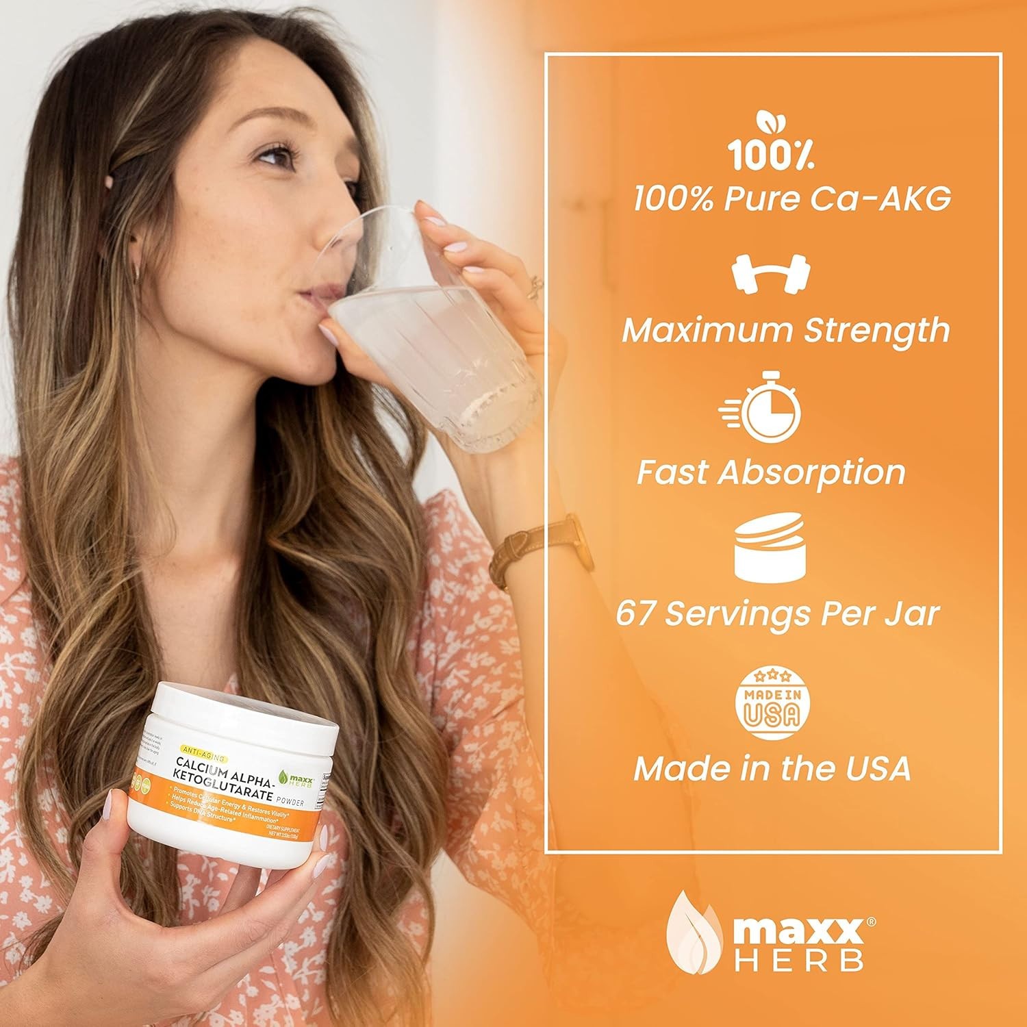 Maxx Herb Calcium AKG, Pure Calcium Alpha – Ketoglutarate Powder (Ca-AKG)