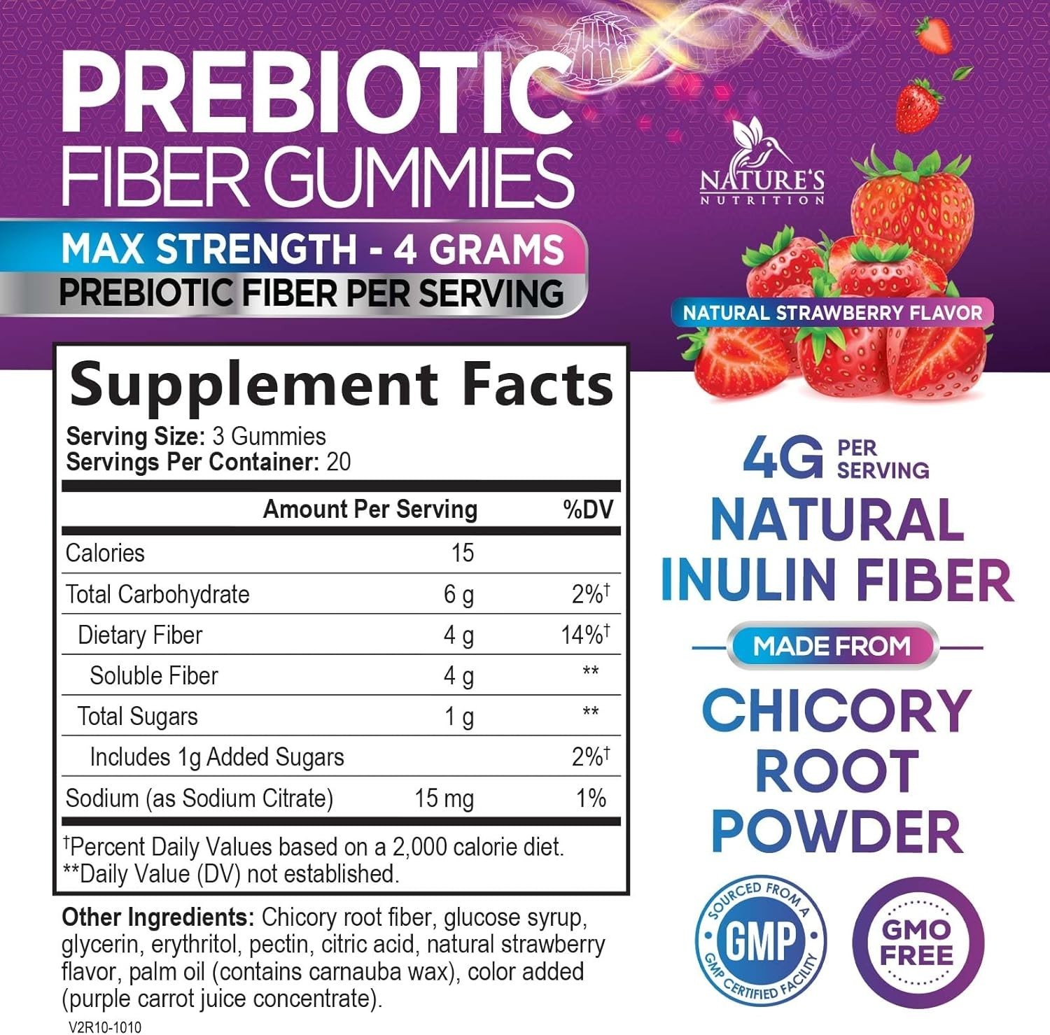 Fiber Gummies for Adults, Daily 4g Gummy Fiber Supplement, Prebiotic Gummy Chews