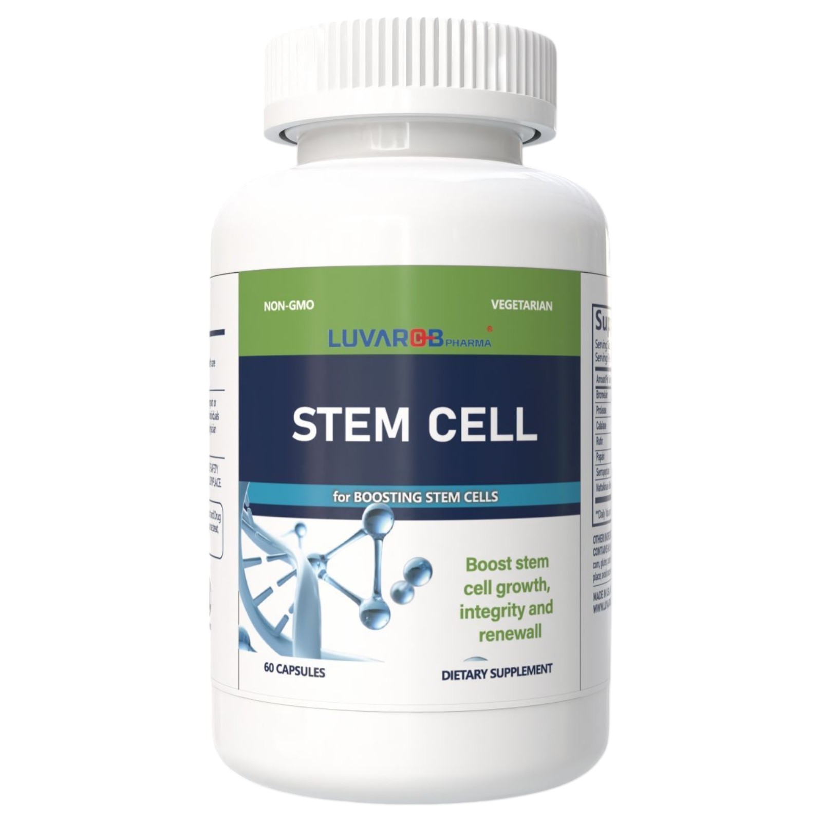 LUVAROBpharma Stem Cell Supplement 60 Capsules Enzyme & Collagen Formula