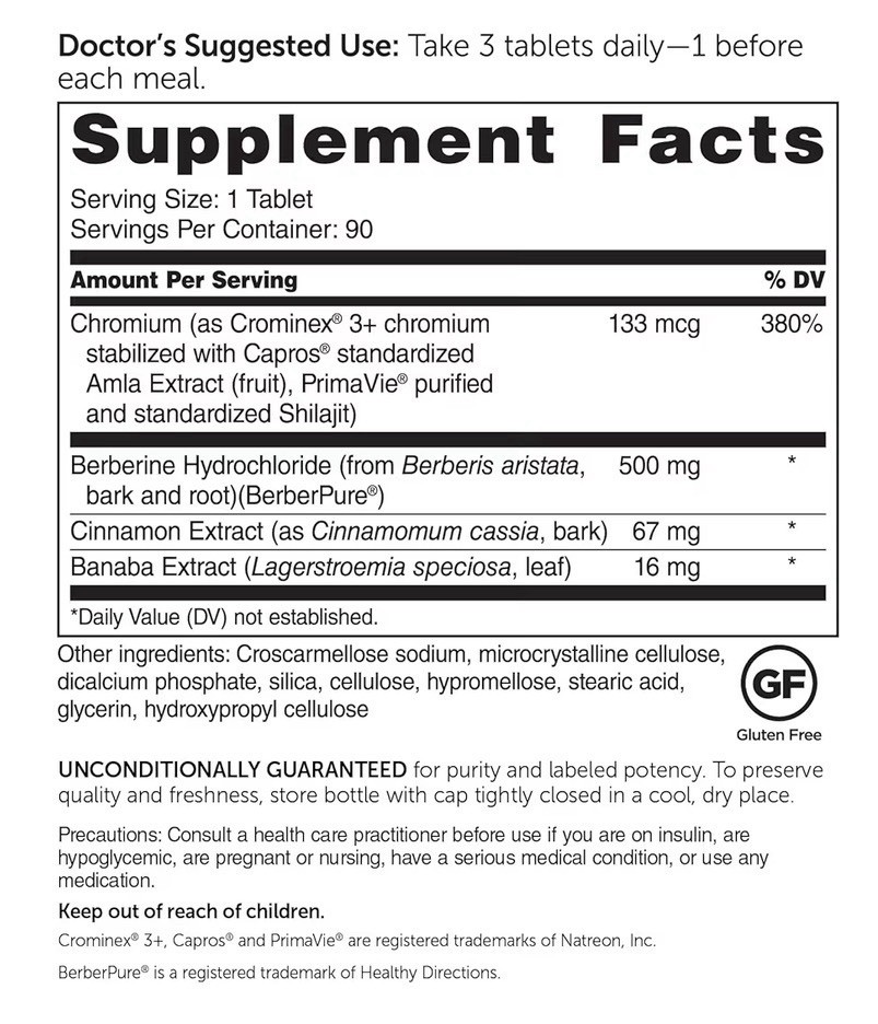 Dr. Whitaker’s Berberine GlucoGold Supplement 1500mg per Day BerberPure 90Tablet