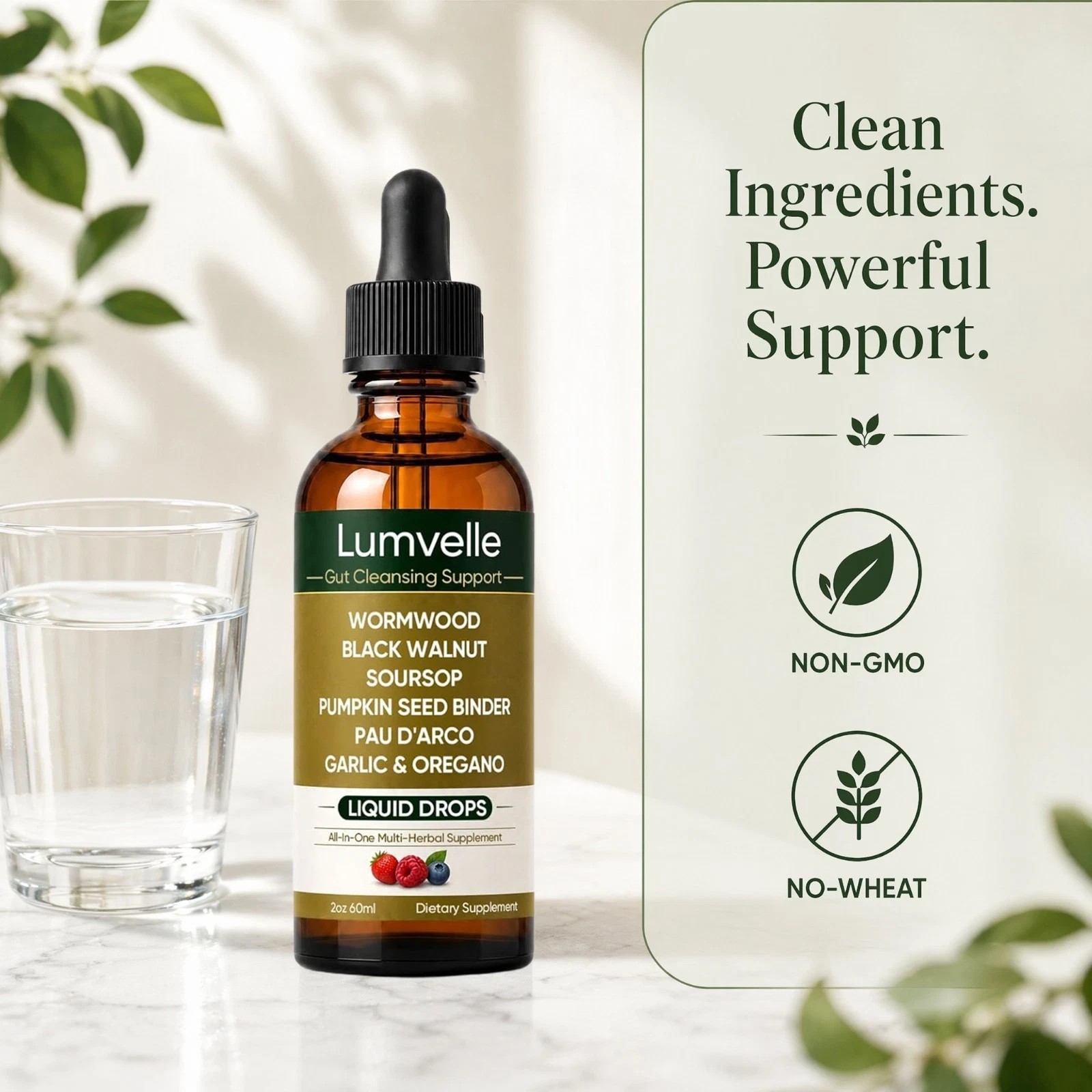 LUMVELLE Wild Harvested Wormwood Herbal Liquid Botanical Supplement Drops 1-5pcs