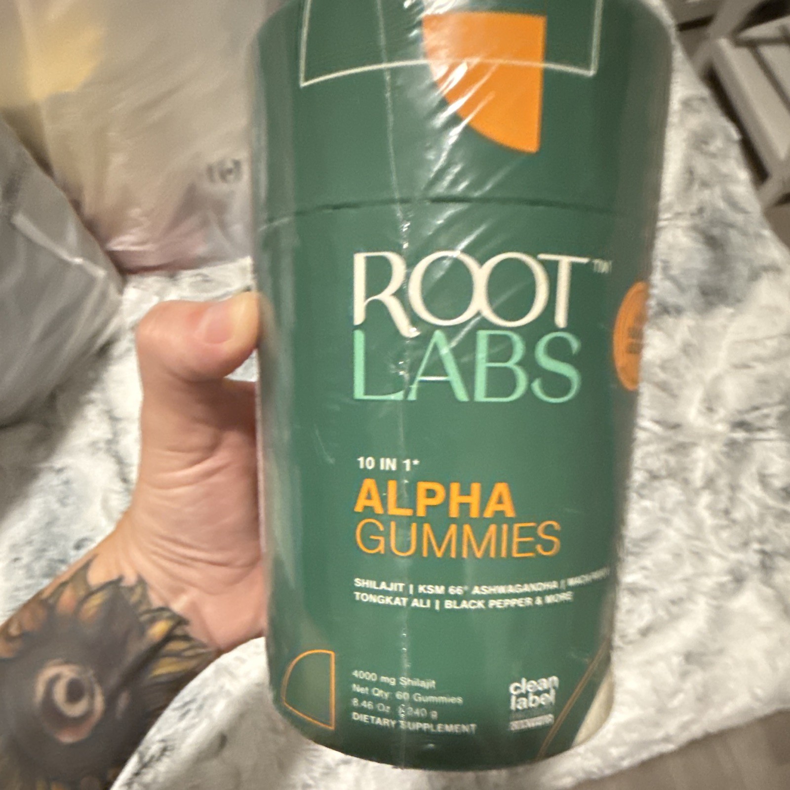 Root Labs 10-in-1 Alpha Gummies Shilajit Ashwagandha Vegan 60 Tamarind 01/2027