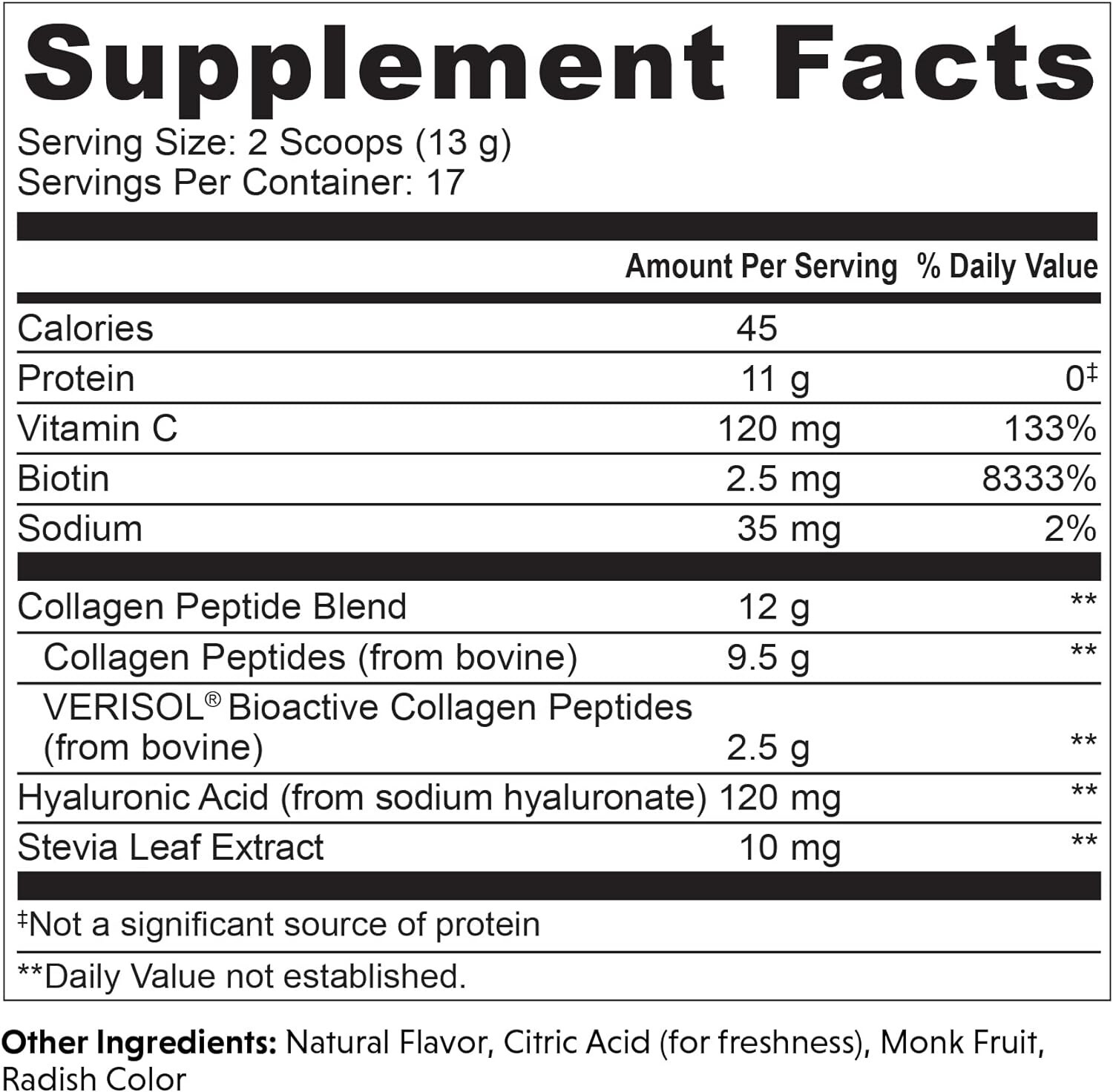 Great Lakes Wellness Daily Beauty Collagen Peptides – Raspberry Lemonade Flavor