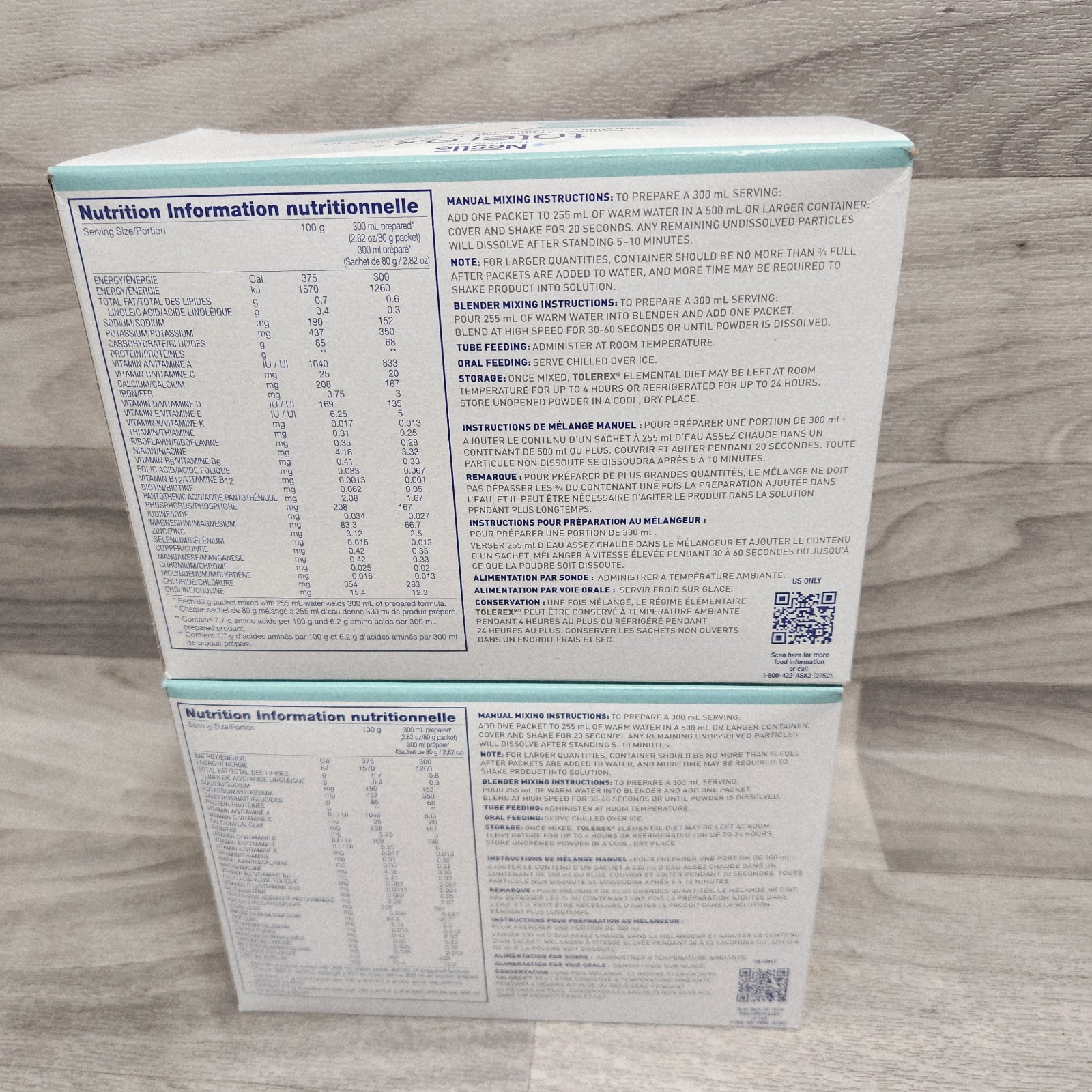 Nestle Tolerex Unflavored Powder 2.82 oz Box of 6 Packets 2pacl Expires 9/15/26