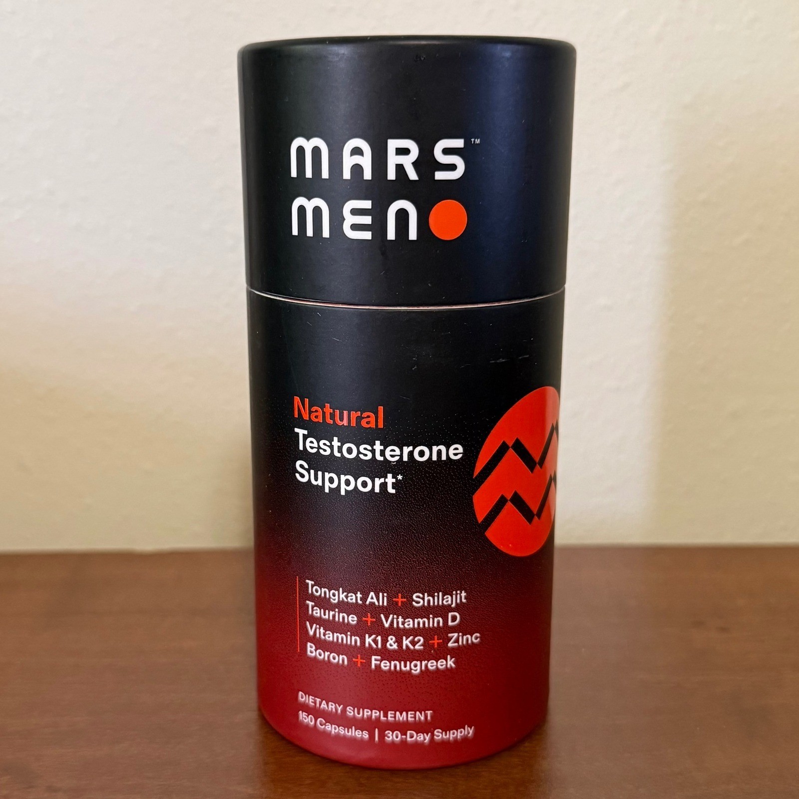 Mars Men Natural Test Support Mens 150ct Black New Sealed 30 Day Supply
