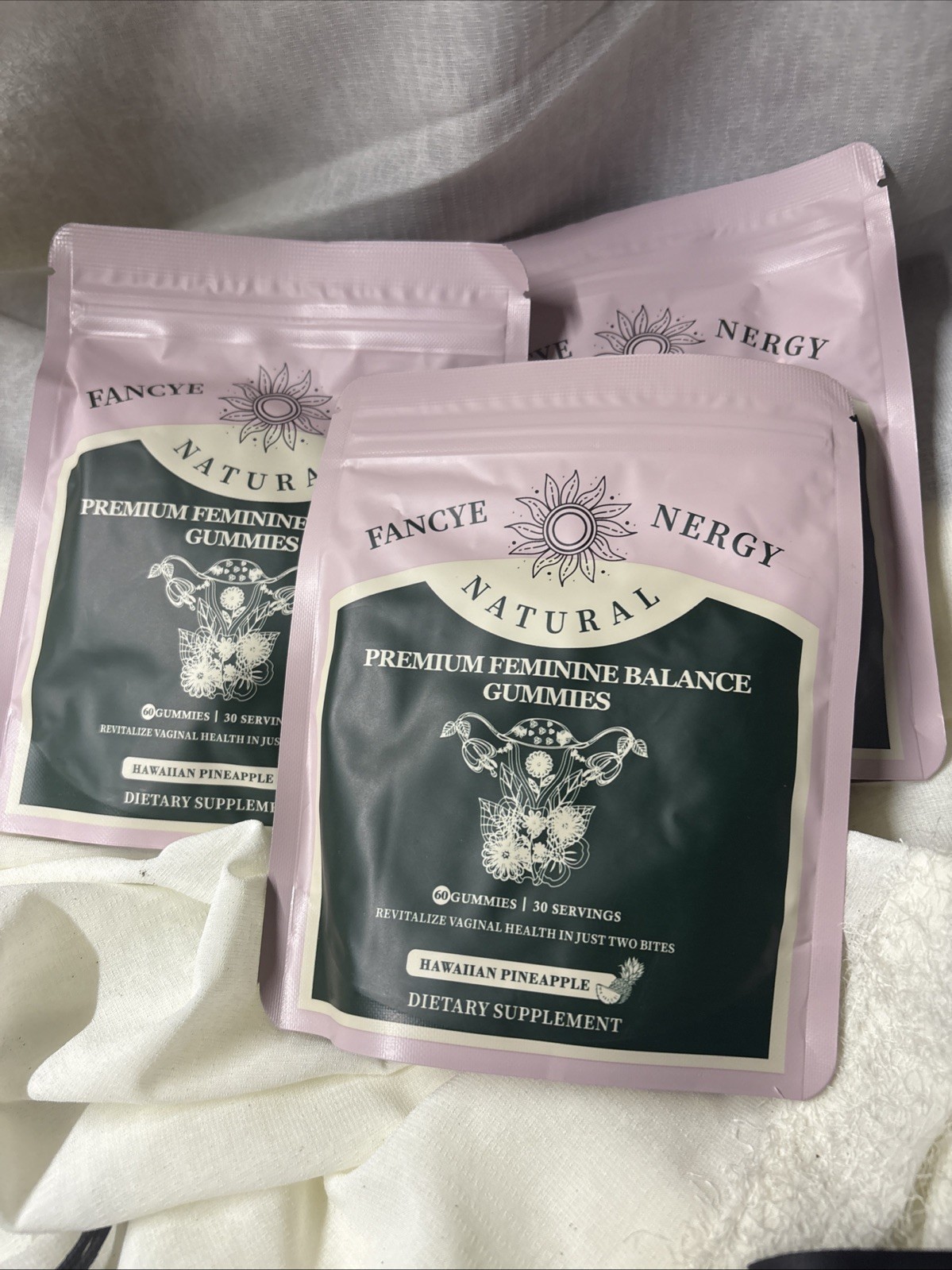 3-Pack Vital Source Feminine Balance Gummies Hawaiian Pineapple 60 Gummies