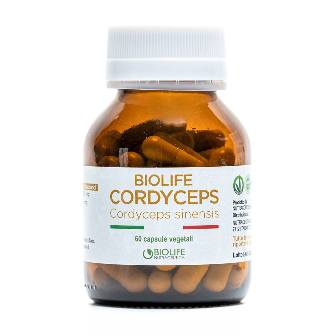 Biolife Cordyceps | 60 cap da 500mg | Cordyceps sinesis Made in Italy | VEGANOK