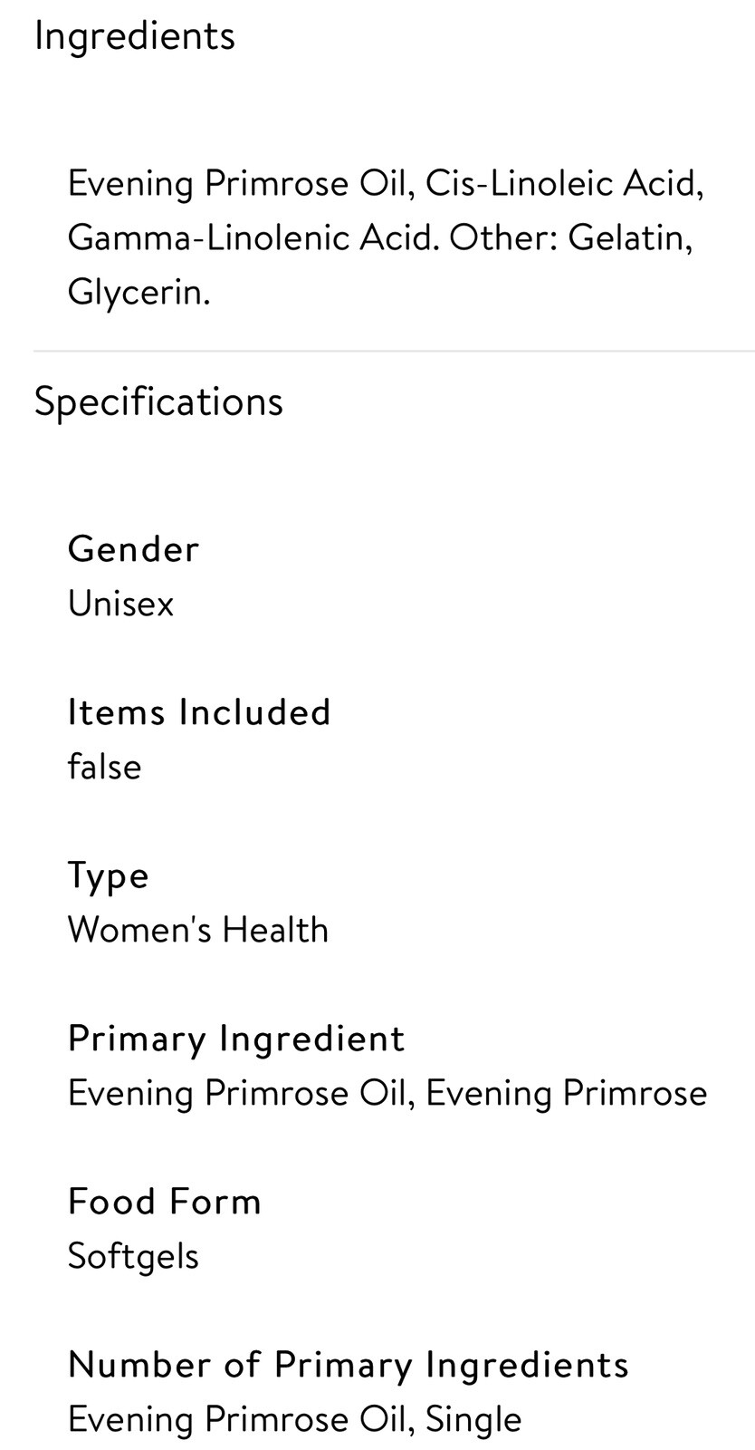 *2 PK**Spring Valley Women’s Health Evening Primrose Oil 1000mg 75 Softgels~2027